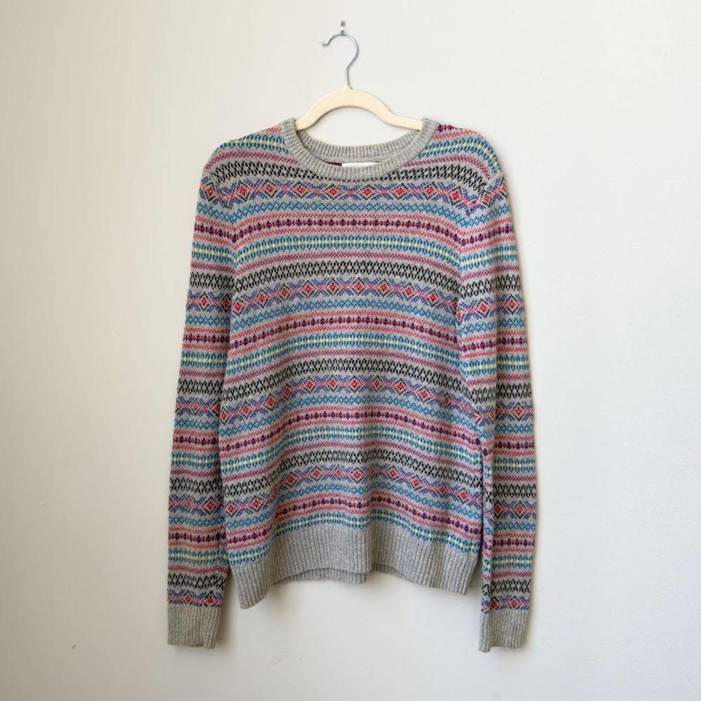 Colorful Y2K Fair Isle Laine Blend Old Navy Winter Ski Sweater Small
